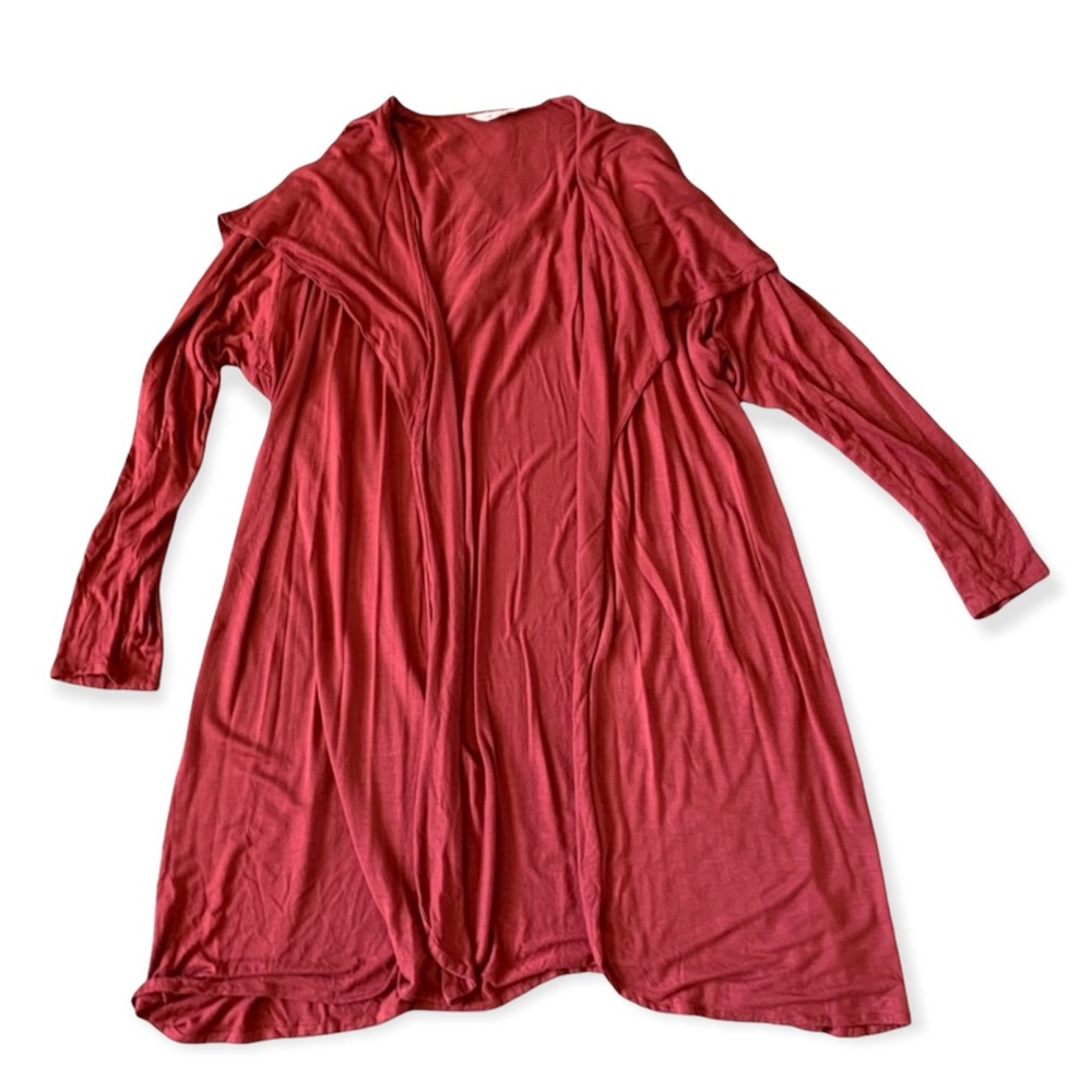 Ok Sam Red Long Cardigan Long Sleeve Women’s OS. M